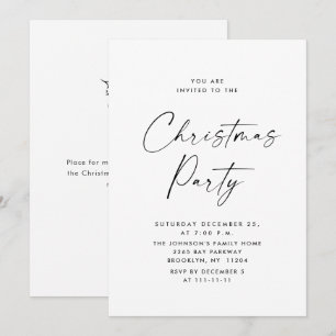 Elegant Minimalist Christmas Holiday Party Invitation