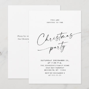 Elegant Minimalist Christmas Holiday Party Invitation