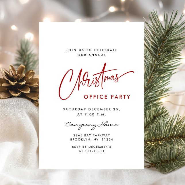 Elegant Minimalist Christmas Holiday Party Invitation (Creator Uploaded)