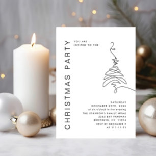 Elegant Minimalist Christmas Holiday Party Invitation