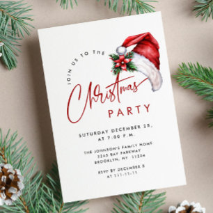 Elegant Minimalist Christmas Holiday Party Invitation