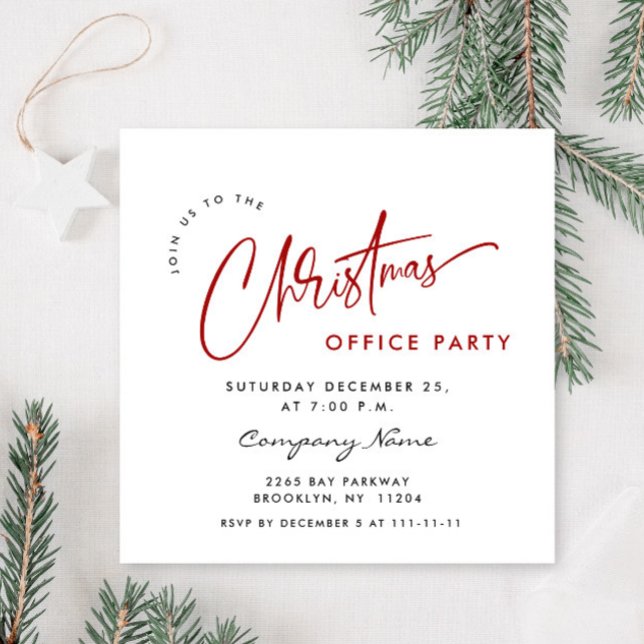 Elegant Minimalist Christmas Holiday Party Simple Invitation (Creator Uploaded)