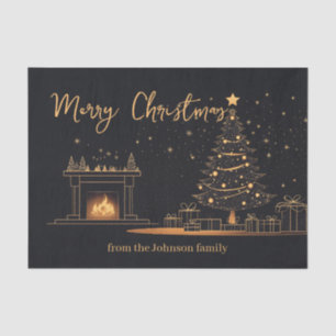 Elegant Minimalist Christmas Illustration  Tissue Paper