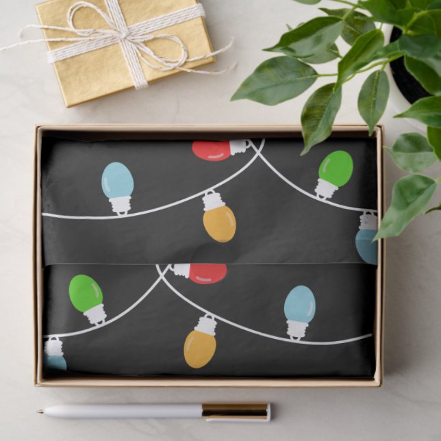 Elegant Minimalist Christmas Lights Tissue Paper (Gift)