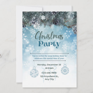 Elegant Minimalist Christmas Party Invitation