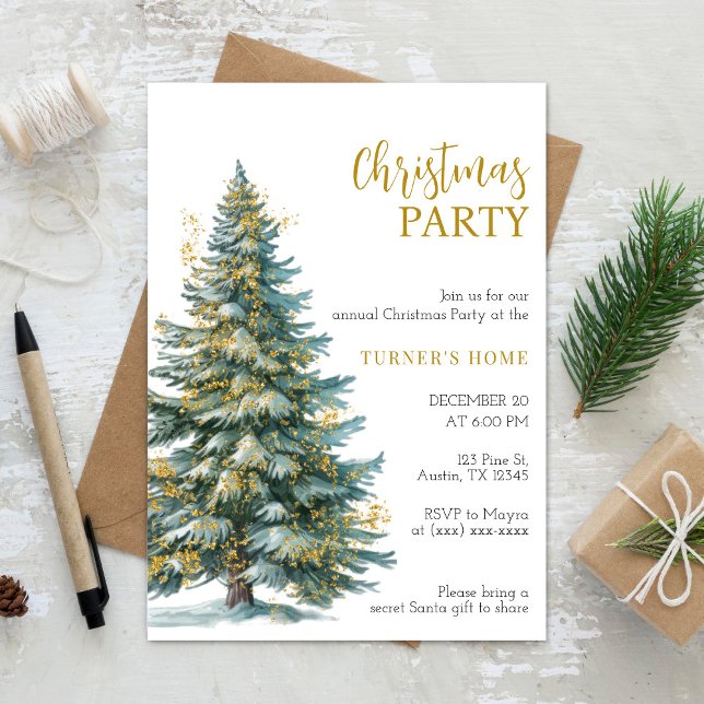 Elegant Minimalist Christmas Party Invitation (Creator Uploaded)