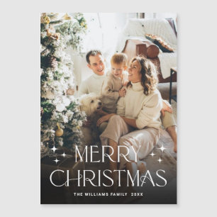 Elegant Minimalist Christmas PHOTO Magnetic Card
