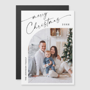 Elegant Minimalist Christmas PHOTO Magnetic Card