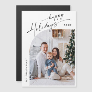 Elegant Minimalist Christmas PHOTO Magnetic Card