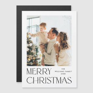 Elegant Minimalist Christmas PHOTO Magnetic Card