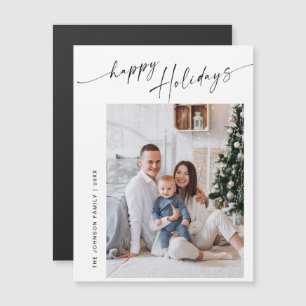 Elegant Minimalist Christmas PHOTO Magnetic Card
