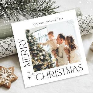 Elegant Minimalist Christmas PHOTO Magnetic Card