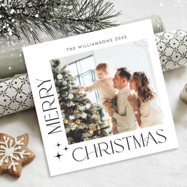 Elegant Minimalist Christmas PHOTO Magnetic Card (Creator Uploaded)