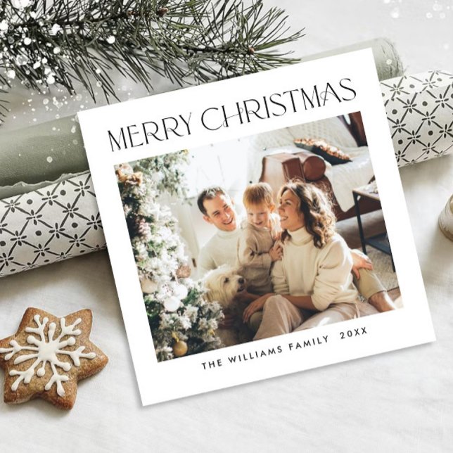 Elegant Minimalist Christmas PHOTO Magnetic Card (Creator Uploaded)