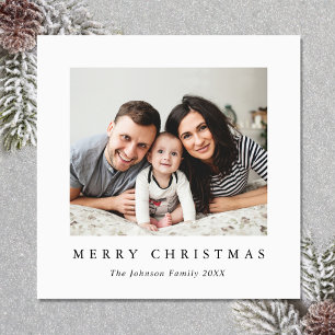 Elegant Minimalist Christmas PHOTO Magnetic Card