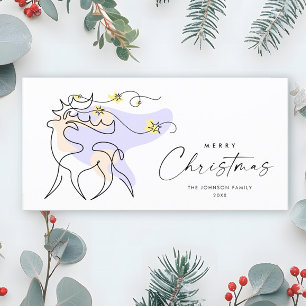 Elegant Minimalist Christmas Reindeer Greeting Holiday Card