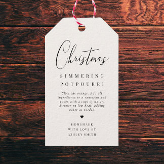 Elegant Minimalist Christmas Simmering Potpourri Gift Tags