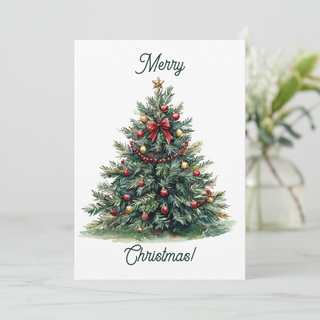 Elegant Minimalist Christmas Tree Card (Standing Front)