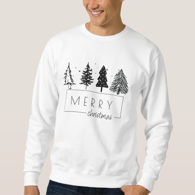 Elegant Minimalist Christmas Tree Sweatshirt (Front)