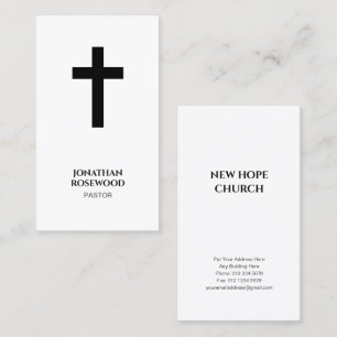 Elegant Minimalist Church Pastor & Ministry Business Card