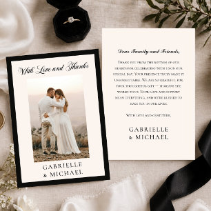 Elegant Minimalist Classic Old Money Photo Wedding Thank You Card