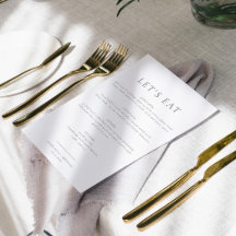 Elegant Minimalist Classic Simple Dinner Menu Card