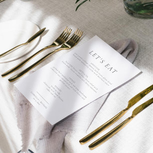 Elegant Minimalist Classic Simple Dinner Menu Card