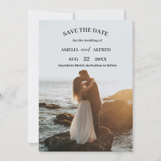 Elegant minimalist clean classic wedding invitation