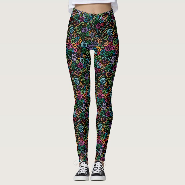 Elegant Minimalist Colour of Life Design Leggings (Front)