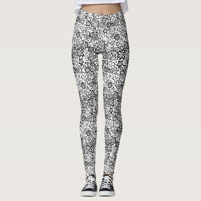 Elegant Minimalist Colour of Life Design Leggings (Front)
