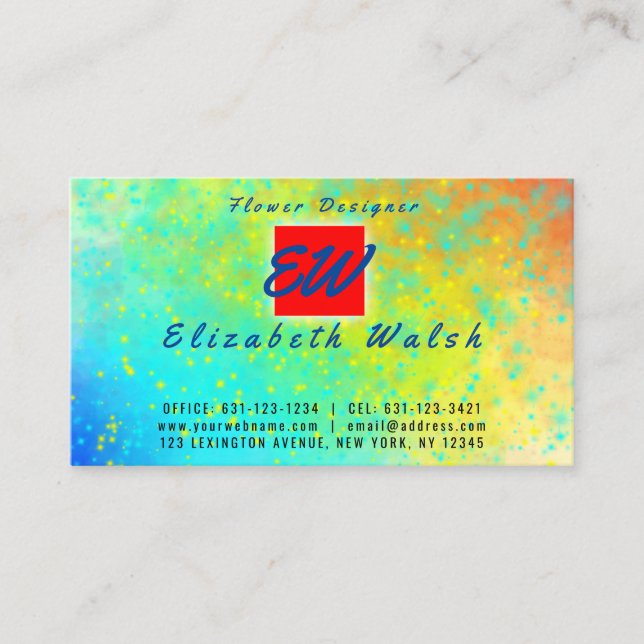 Elegant Minimalist Colourful Nebula Design Business Card (Front)