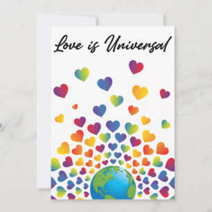 Elegant Minimalist Colourful Rainbow Heart Design Invitation