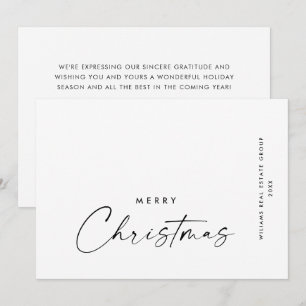 Elegant Minimalist Corporate Christmas Greeting Ho Holiday Card