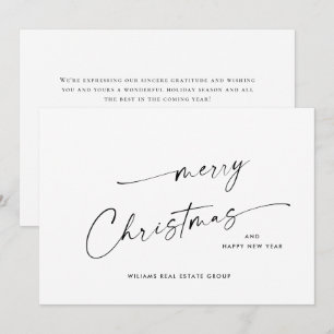 Elegant Minimalist Corporate Christmas Greeting Ho Holiday Card