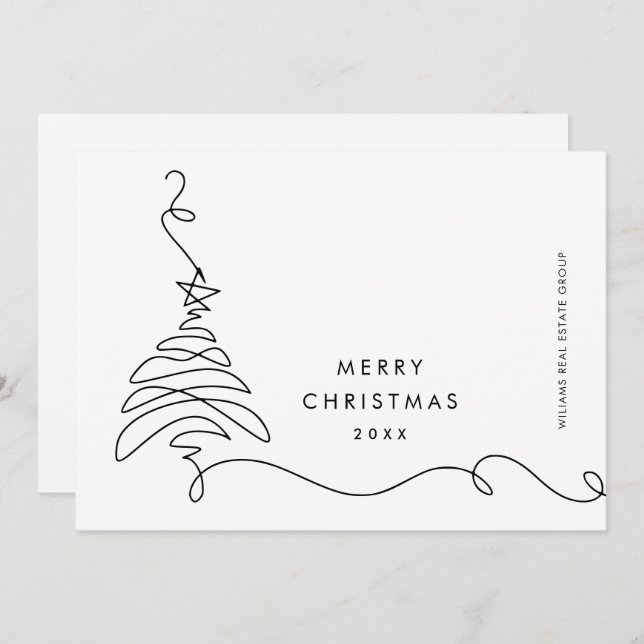 Elegant Minimalist Corporate Christmas Greeting Holiday Card (Front/Back)