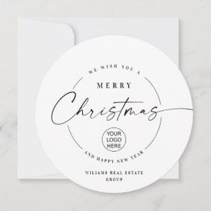 Elegant Minimalist Corporate Christmas Greeting Holiday Card