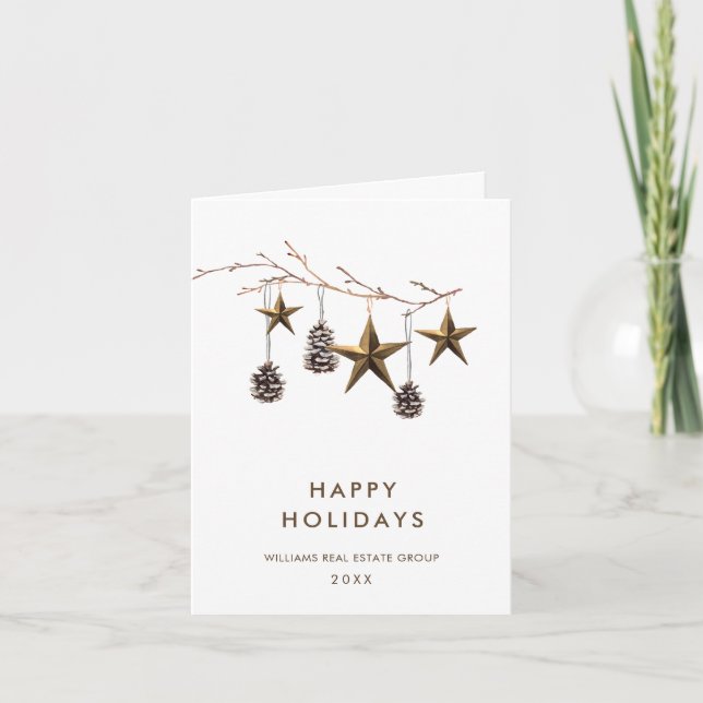 Elegant Minimalist Corporate Christmas Greeting Holiday Card (Front)