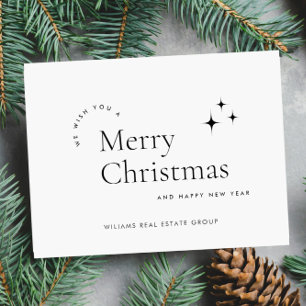 Elegant Minimalist Corporate Christmas Greeting Postcard