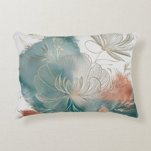 Elegant Minimalist Cosmo Line Art with Gold Accent Decorative Cushion