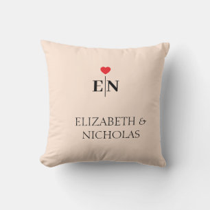 elegant minimalist couple monogram cushion