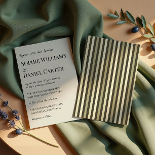 Elegant Minimalist Cream & Black Wedding Invitation