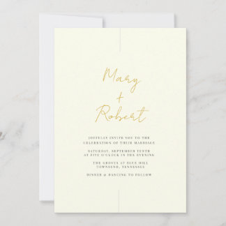 Elegant Minimalist Cream Modern Wedding Invitation