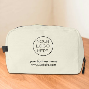 Elegant Minimalist Custom Business Logo Beige Dopp Kit