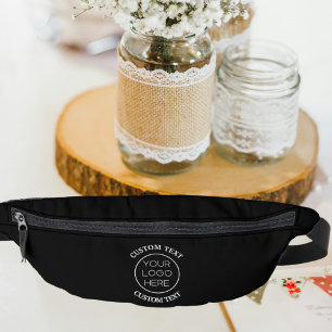 Elegant Minimalist Custom Business Logo   Black Bum Bags