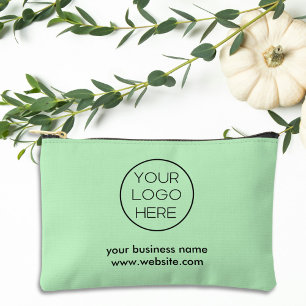 Elegant Minimalist Custom Business Logo   Mint Accessory Pouch