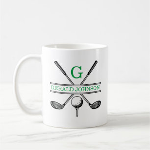 Elegant Minimalist Custom Golf Monogram Coffee Mug