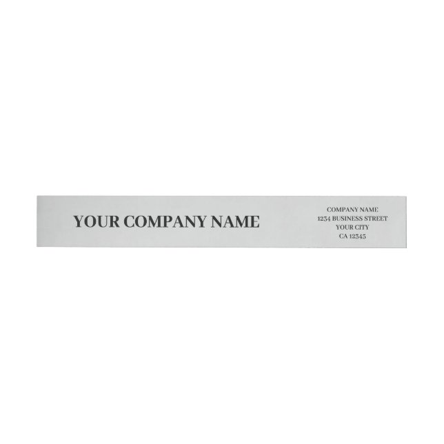 Elegant Minimalist Custom Light Grey Business  Wrap Around Label (Individual)