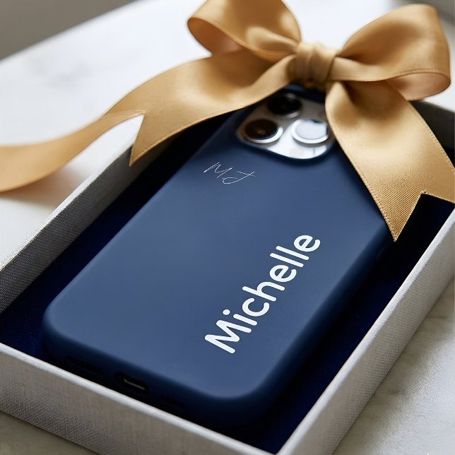 Elegant Minimalist Custom Name Navy Blue Gift (Creator Uploaded)
