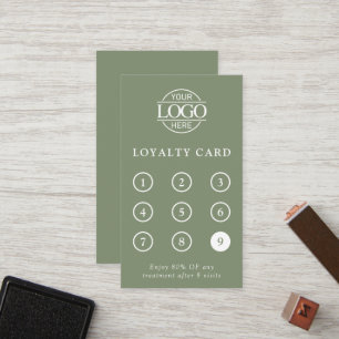 Elegant Minimalist Custom Small Business Logo Loyalty Card