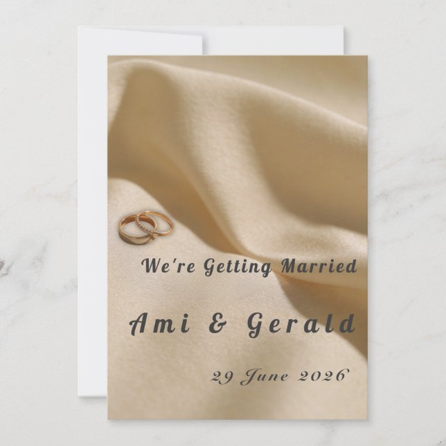Elegant Minimalist Custom Wedding Card (Front)